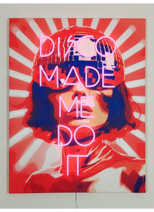 Detail View - Click To Enlarge - LOCOMOCEAN - Disco Made Me Do It Neon LED Wall Painting — Pink