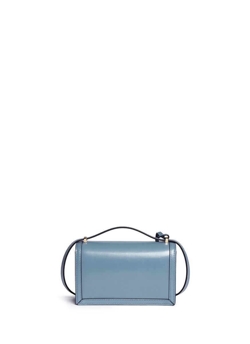 LOEWE Small Barcelona Leather Shoulder Bag, Stone Blue | ModeSens