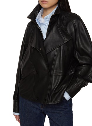  - NOUR HAMMOUR - Double Breasted Leather Jacket