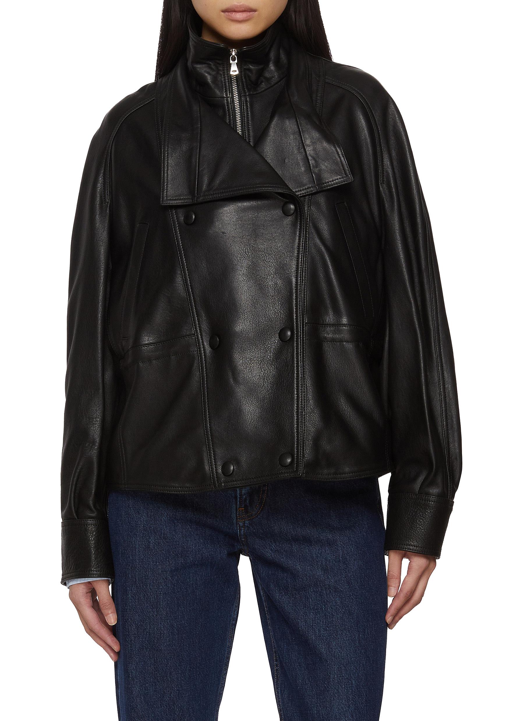 NOUR HAMMOUR | Double Breasted Leather Jacket | Women | Lane NOUR HAMMOUR | Double Breasted Leather Jacket | Women | Lane