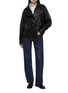 Figure View - Click To Enlarge - NOUR HAMMOUR - Double Breasted Leather Jacket