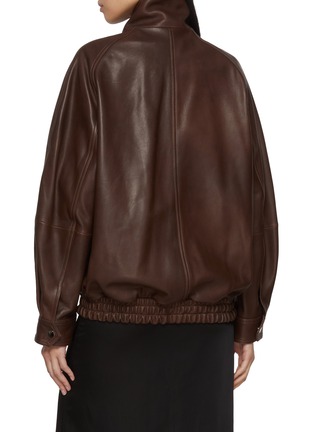 Back View - Click To Enlarge - NOUR HAMMOUR - Zip Up Leather Jacket