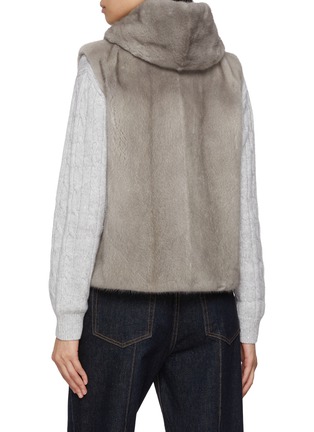 Back View - Click To Enlarge - CHEVITE - Hooded Mink Fur Vest