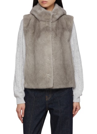 Main View - Click To Enlarge - CHEVITE - Hooded Mink Fur Vest