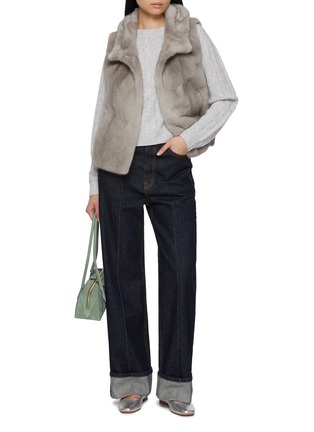 Figure View - Click To Enlarge - CHEVITE - Hooded Mink Fur Vest