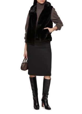Figure View - Click To Enlarge - CHEVITE - Hooded Mink Fur Vest