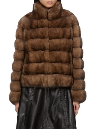 Main View - Click To Enlarge - CHEVITE - Stand Collar Sable Fur Jacket
