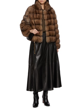 Figure View - Click To Enlarge - CHEVITE - Stand Collar Sable Fur Jacket