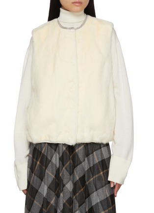 Main View - Click To Enlarge - CHEVITE - Embellished Neck Mink Fur Vest
