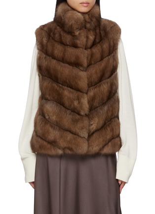 Main View - Click To Enlarge - CHEVITE - High Neck Sable Fur Vest