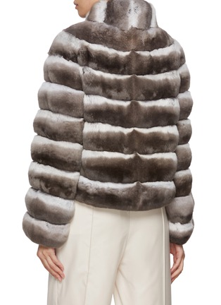 Back View - Click To Enlarge - CHEVITE - Stand Collar Chinchilla Fur Jacket