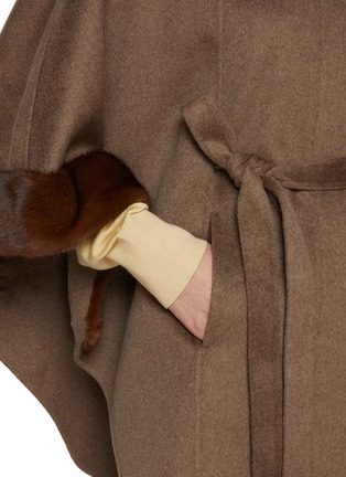  - CHEVITE - Mink Fur Trim Cashmere Cape