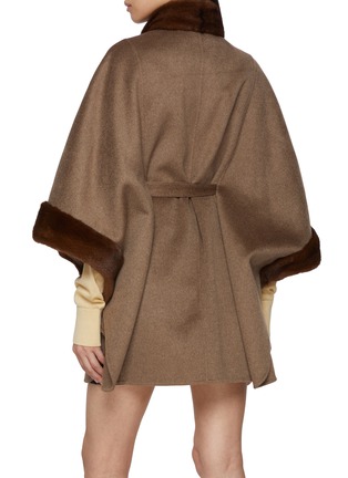 Back View - Click To Enlarge - CHEVITE - Mink Fur Trim Cashmere Cape