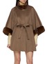 Main View - Click To Enlarge - CHEVITE - Mink Fur Trim Cashmere Cape