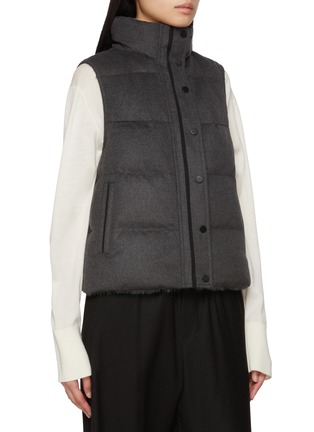Detail View - Click To Enlarge - CHEVITE - Reversible High Neck Mink Rex Fur Cashere Vest