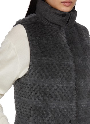  - CHEVITE - Reversible High Neck Mink Rex Fur Cashere Vest