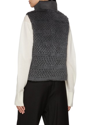 Back View - Click To Enlarge - CHEVITE - Reversible High Neck Mink Rex Fur Cashere Vest