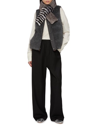 Figure View - Click To Enlarge - CHEVITE - Reversible High Neck Mink Rex Fur Cashere Vest