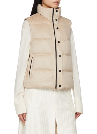 Detail View - Click To Enlarge - CHEVITE - Reversible High Neck Mink Rex Fur Cashere Vest