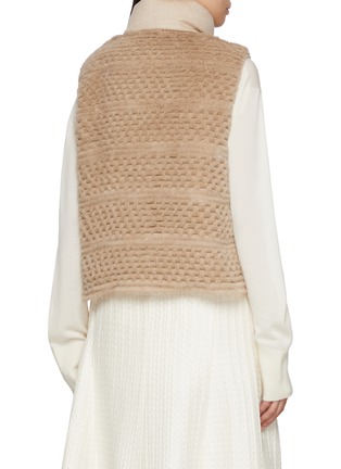Back View - Click To Enlarge - CHEVITE - Reversible High Neck Mink Rex Fur Cashere Vest