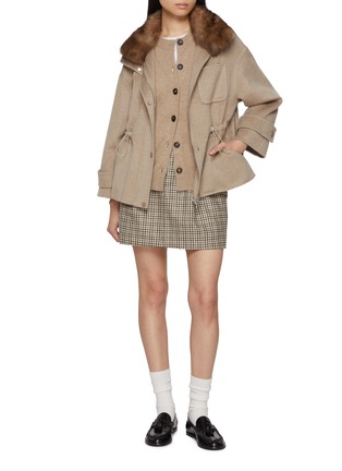 Figure View - Click To Enlarge - CHEVITE - High Neck Sable Fur Cashmere Jacket