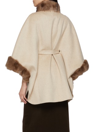Back View - Click To Enlarge - CHEVITE - Sable Fur Trim Cashmere Cape