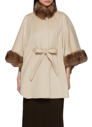 Main View - Click To Enlarge - CHEVITE - Sable Fur Trim Cashmere Cape