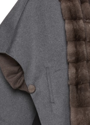 - CHEVITE - Mink Fur Trim Cashmere Cape