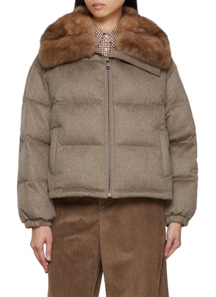 Main View - Click To Enlarge - CHEVITE - Cashmere Sable Fur Puffer Jacket