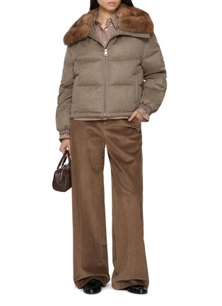 Figure View - Click To Enlarge - CHEVITE - Cashmere Sable Fur Puffer Jacket