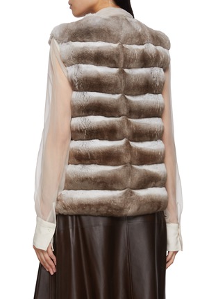 Back View - Click To Enlarge - CHEVITE - Round Neck Chinchilla Fur Vest