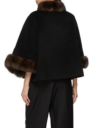 Back View - Click To Enlarge - CHEVITE - Sable Fur Trim Cashmere Cape
