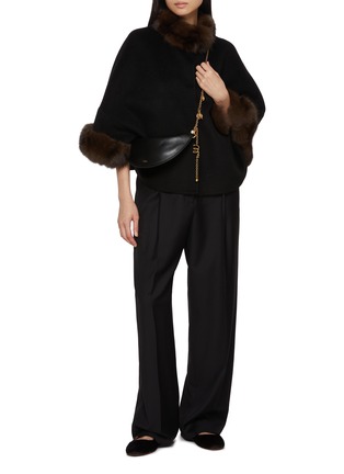 Figure View - Click To Enlarge - CHEVITE - Sable Fur Trim Cashmere Cape