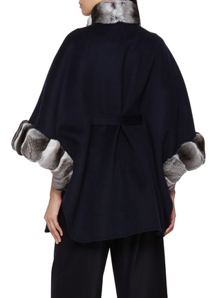 Back View - Click To Enlarge - CHEVITE - Chinchilla Fur Trim Cashmere Cape