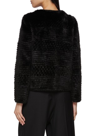 Back View - Click To Enlarge - CHEVITE - Tweed Layer Mink Sable Fur Cashmere Jacket