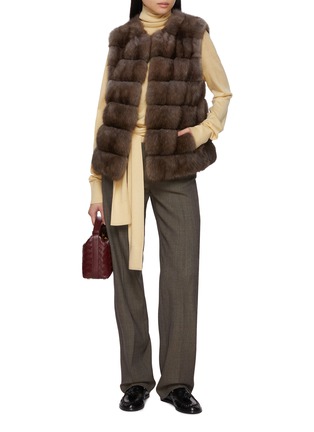 Figure View - Click To Enlarge - CHEVITE - Round Neck Sable Fur Vest