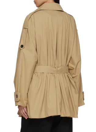 Back View - Click To Enlarge - GIA STUDIOS - Dune Mid Length Belted Cotton Trench Coat