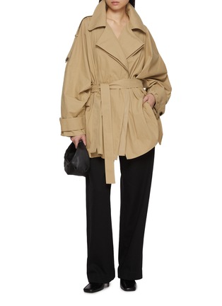 Figure View - Click To Enlarge - GIA STUDIOS - Dune Mid Length Belted Cotton Trench Coat