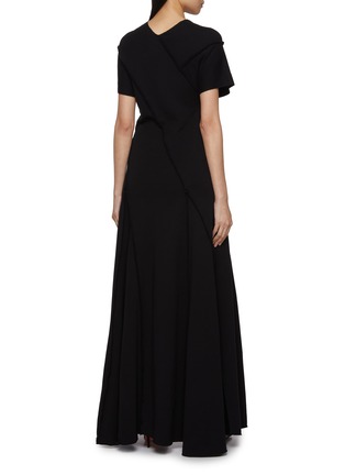 Back View - Click To Enlarge - GIA STUDIOS - Windsor Asymmetric Hem Cotton Wool Dress