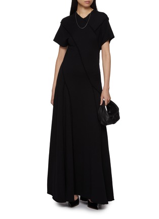 Figure View - Click To Enlarge - GIA STUDIOS - Windsor Asymmetric Hem Cotton Wool Dress