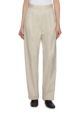 Main View - Click To Enlarge - GIA STUDIOS - Double Pleated Wide Leg Pants