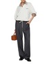 Figure View - Click To Enlarge - MIU MIU - Oversized Washed Effect Cotton Polo Shirt