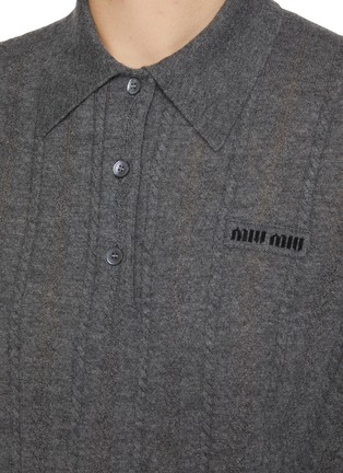  - MIU MIU - Ribbed Cashmere Knit Polo Shirt