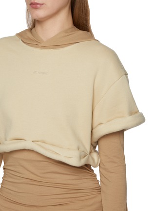 - WE11DONE - Layered Roll Up Cotton Hoodie