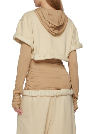 Back View - Click To Enlarge - WE11DONE - Layered Roll Up Cotton Hoodie
