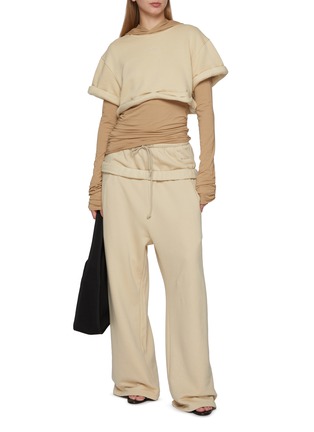 Figure View - Click To Enlarge - WE11DONE - Layered Roll Up Cotton Hoodie