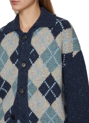  - WE11DONE - Argyle Intarsia Knit Cardigan