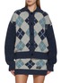 Main View - Click To Enlarge - WE11DONE - Argyle Intarsia Knit Cardigan