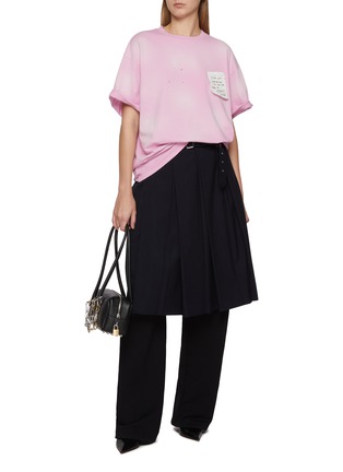 Figure View - Click To Enlarge - WE11DONE - Oversized Grunge Paper Note Faded Cotton T-Shirt