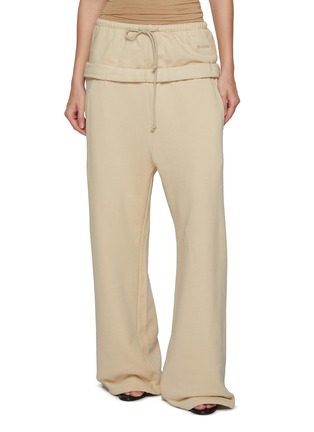 Main View - Click To Enlarge - WE11DONE - Layered Roll Up Cotton Sweatpants